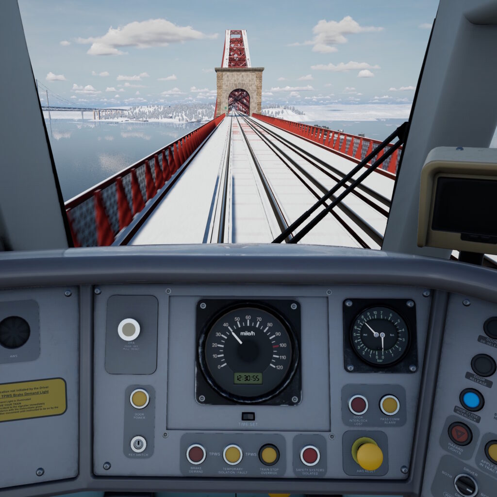 The view from the Class 170 as it begins to cross the Forth Rail Bridge.